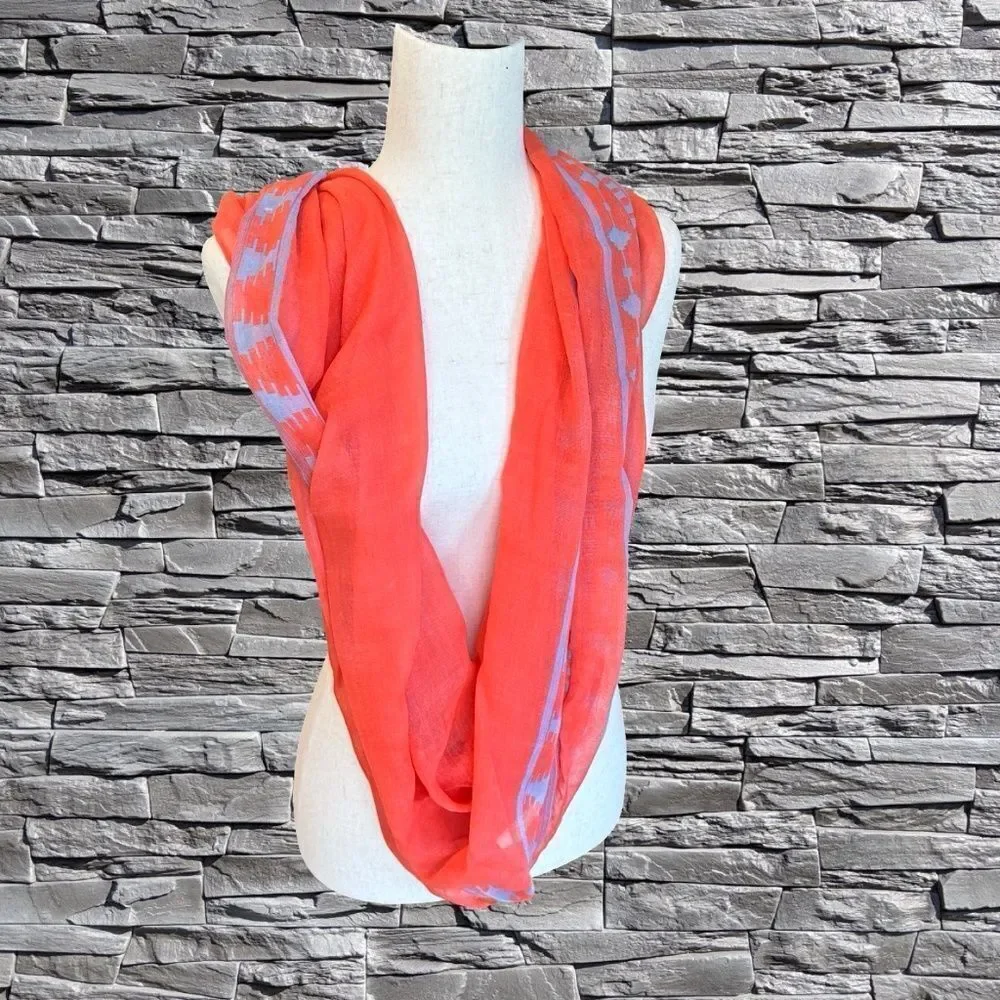 Women's Dressy Infinity Scarf Coral/Blue